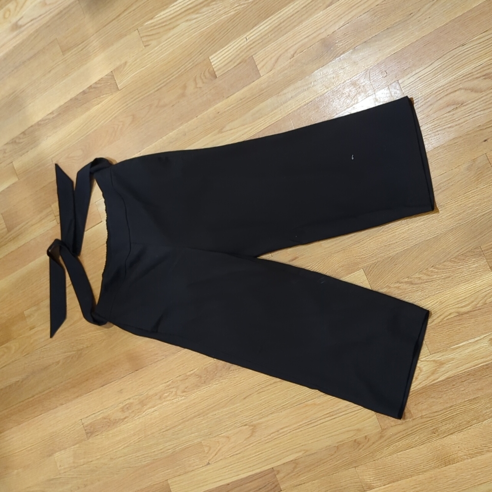 LOFT High Waist Wide Leg Tie Waist Pant - Size 6
